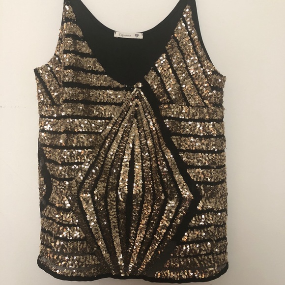 NWOT gold and black sequin top - Picture 6 of 6
